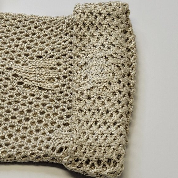 Spicy Sugar Rib Knit Open Knit Sequin Glitter Sweater - Size L - Picture 5 of 8